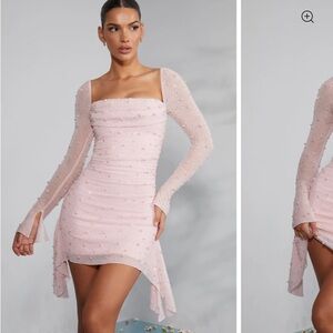 Elegant Pink Long Sleeve Dress oh Polly